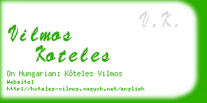 vilmos koteles business card